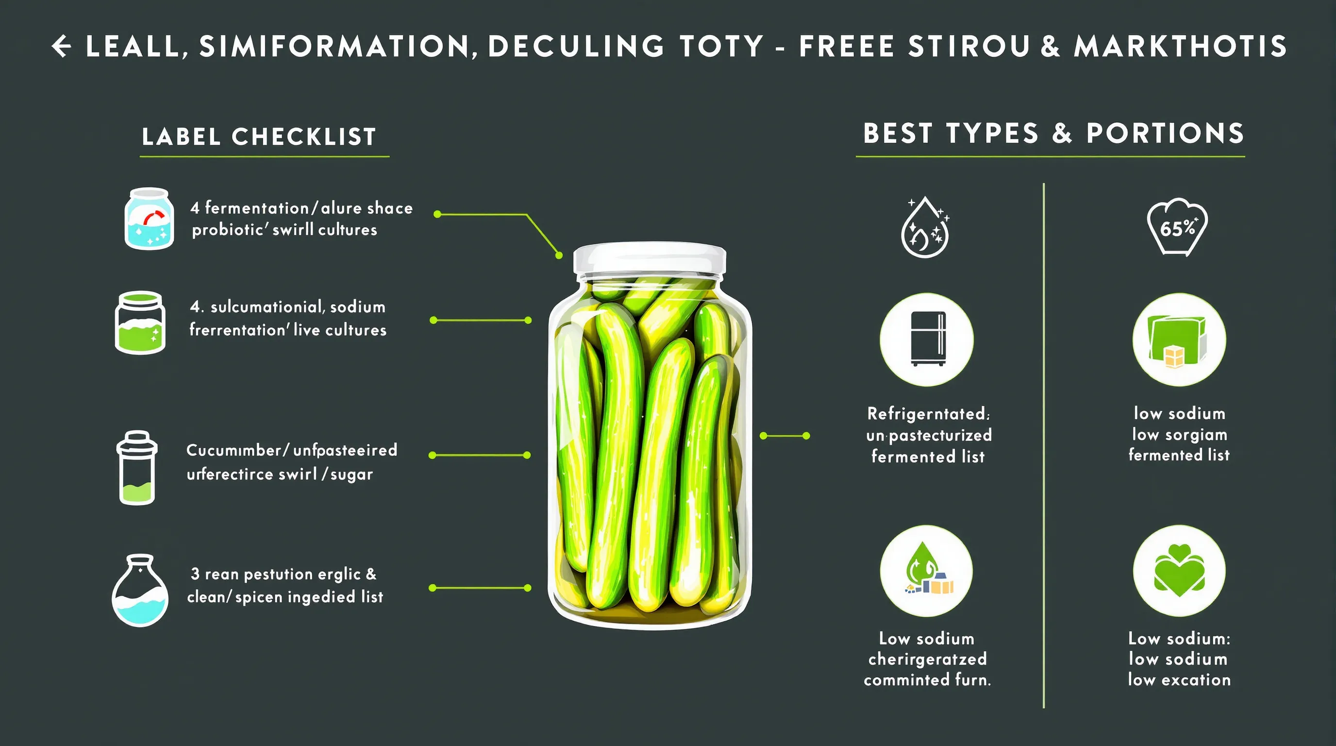 Infographic showing how to choose healthier pickles and sensible portions.